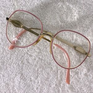 Vintage Disney Pink and Gold Tone Kids Eyeglasses